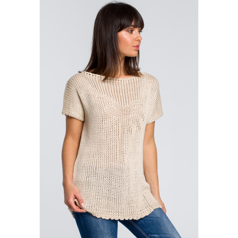 BK020 Sweter z palmą - beżowy