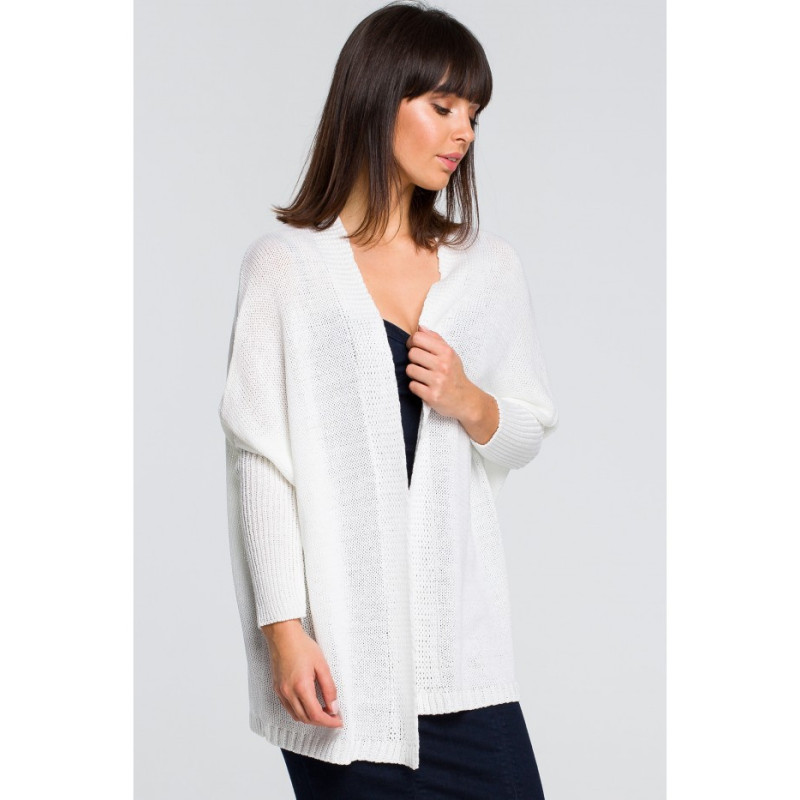 BK027 Kardigan typu oversize - biały