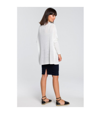 BK027 Kardigan typu oversize - biały