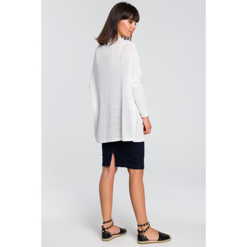 BK027 Kardigan typu oversize - biały