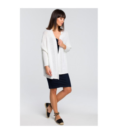 BK027 Kardigan typu oversize - biały