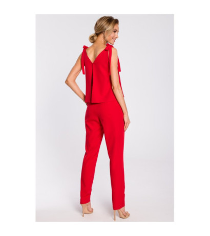 M437 Kombinezon z wiązaniem na ramionach - czerwony