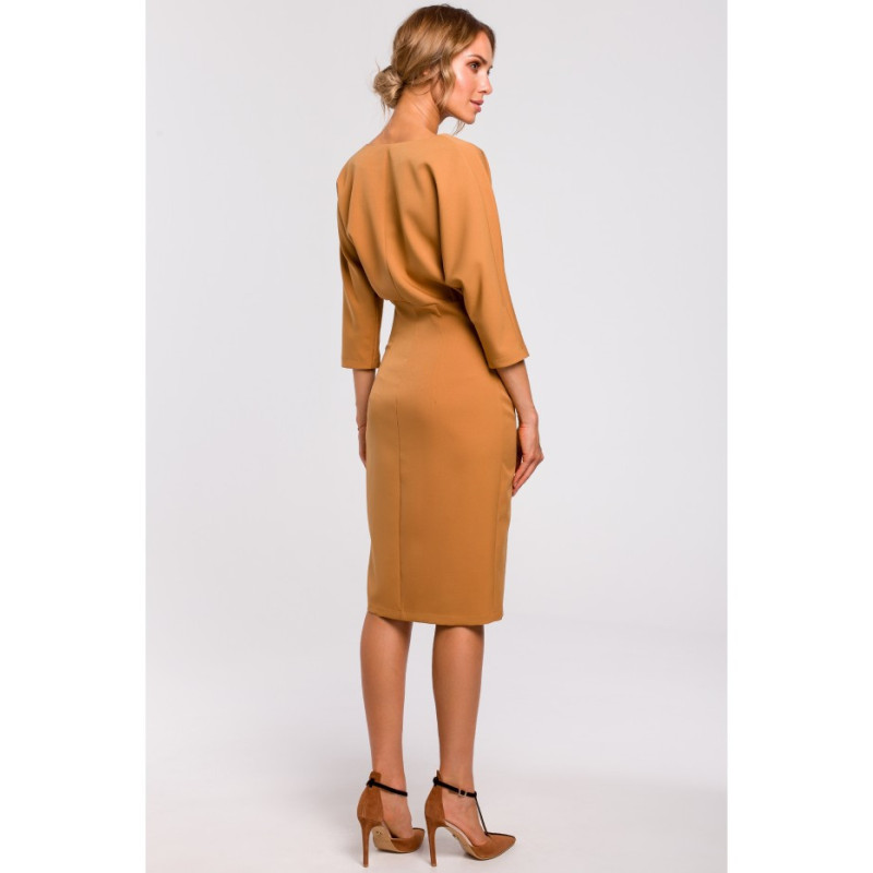 M464 Sukienka z luźną górą - cynamonowa