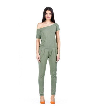 M065 Kombinezon damski z krótkim rękawem - khaki