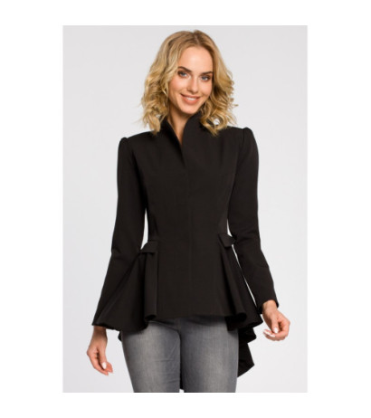 M165 Asymetryczny taliowany żakiet - czarny