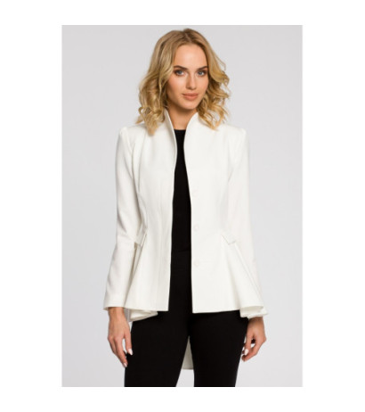 M165 Asymetryczny taliowany żakiet - ecru