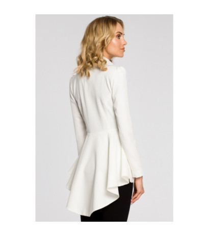 M165 Asymetryczny taliowany żakiet - ecru