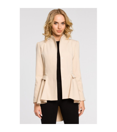 M165 Asymetryczny taliowany żakiet - beżowy