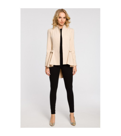 M165 Asymetryczny taliowany żakiet - beżowy