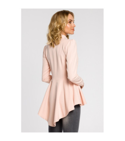 M165 Asymetryczny taliowany żakiet - pudrowy