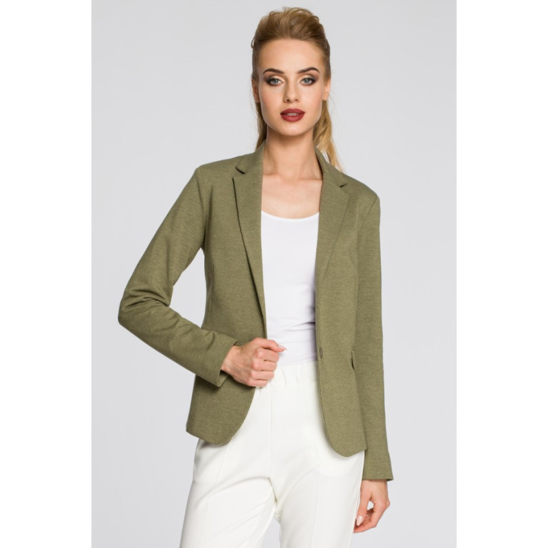 M243 Dopasowany żakiet zapinany na guzik - khaki