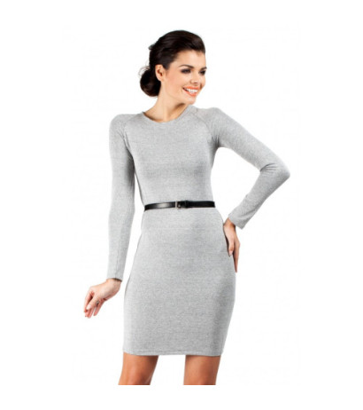 M036 Klasyczna sukienka mini - popielata