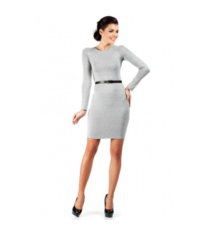 M036 Klasyczna sukienka mini - popielata