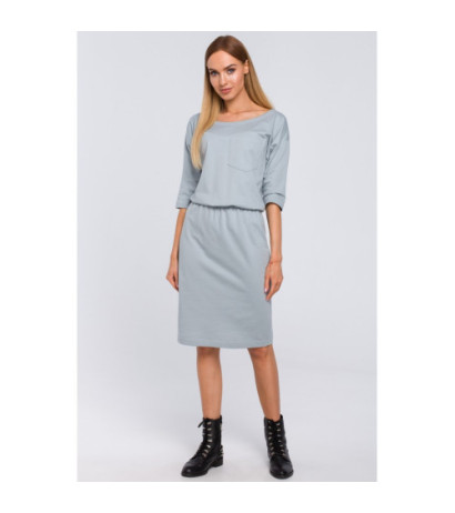 M478 Sukienka z kieszenią - kolor gołębi