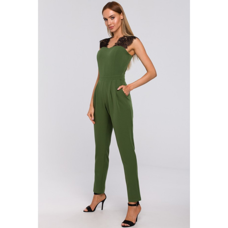 M484 Kombinezon z koronką - zielony