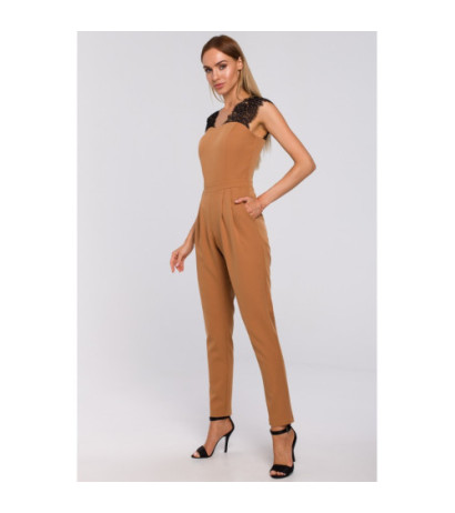 M484 Kombinezon z koronką - cynamonowy