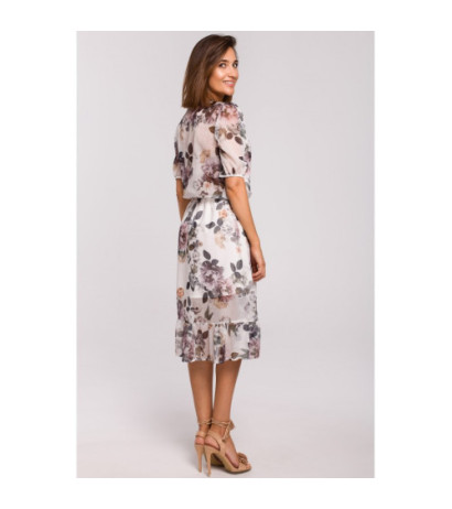 S215 Sukienka szyfonowa z falbanką - model 1