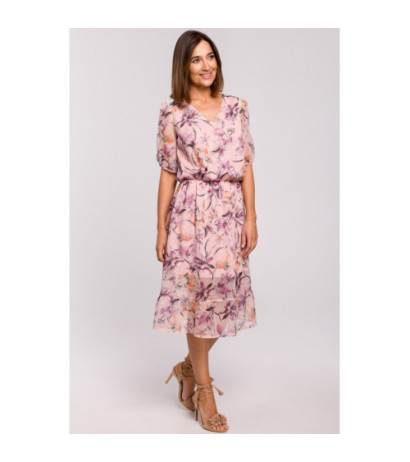 S215 Sukienka szyfonowa z falbanką - model 2