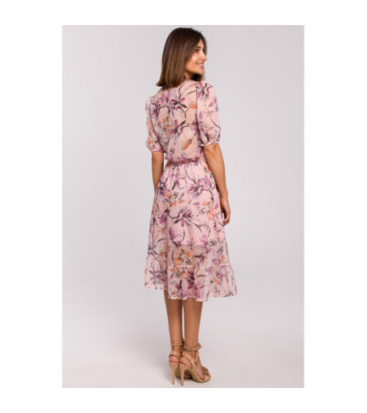 S215 Sukienka szyfonowa z falbanką - model 2