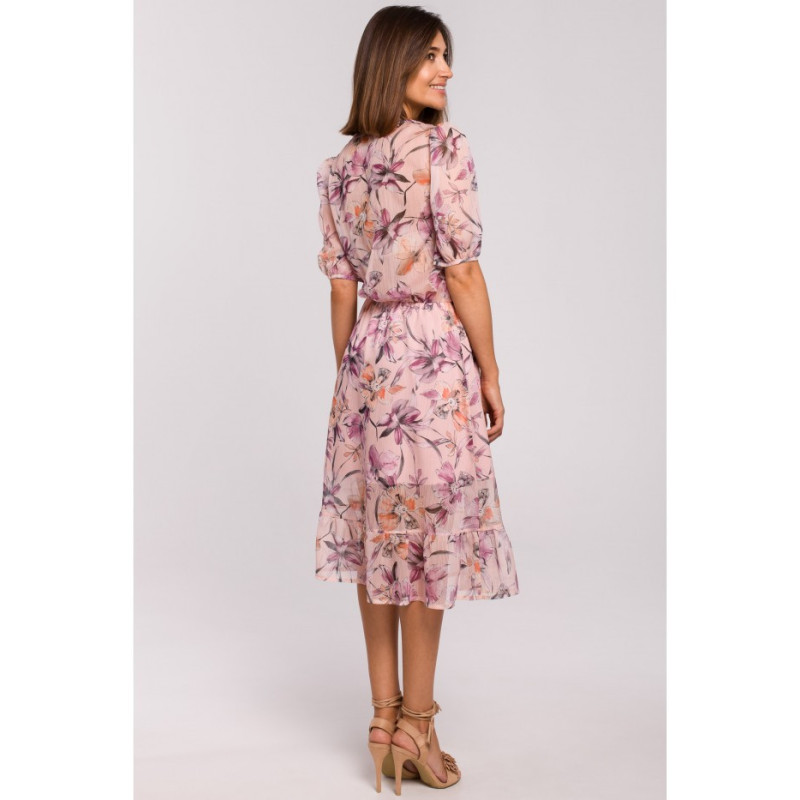 S215 Sukienka szyfonowa z falbanką - model 2