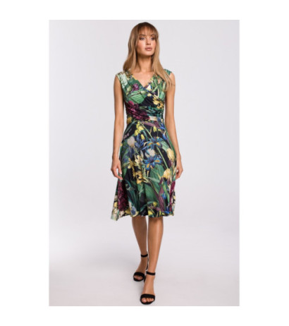 M499 Rozkloszowana sukienka z marszczeniem na biuście - model 2