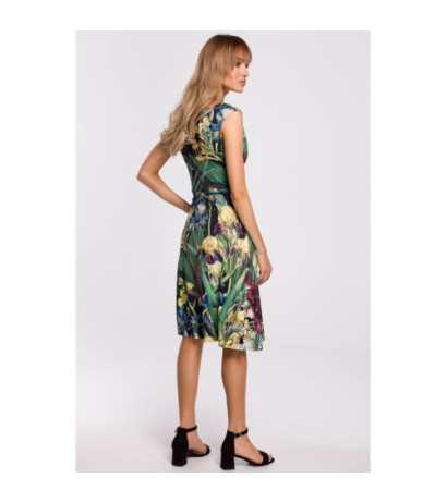 M499 Rozkloszowana sukienka z marszczeniem na biuście - model 2