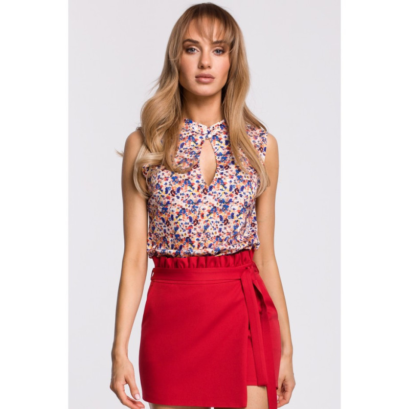 M503 Bluzka bez rękawów w kwiatuszki - model 1