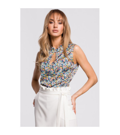 M503 Bluzka bez rękawów w kwiatuszki - model 2