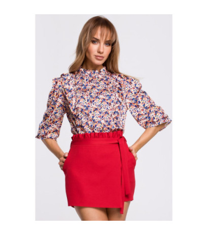 M504 Bluzka z falbankami w kwiatuszki - model 1