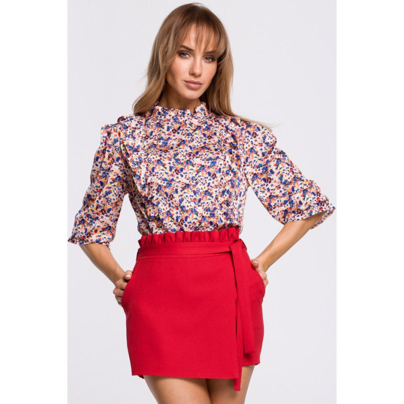 M504 Bluzka z falbankami w kwiatuszki - model 1