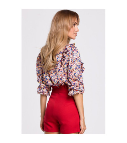 M504 Bluzka z falbankami w kwiatuszki - model 1