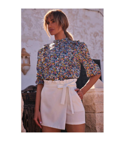 M504 Bluzka z falbankami w kwiatuszki - model 2