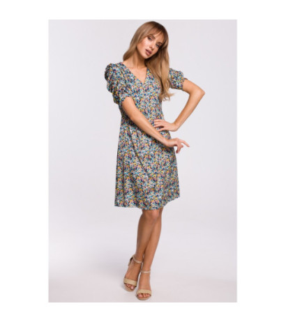 M506 Sukienka z marszczonymi rękawami - model 2