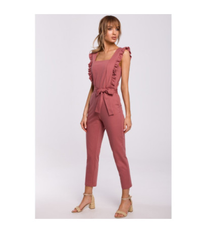 M507 Kombinezon z falbankami - róż indyjski