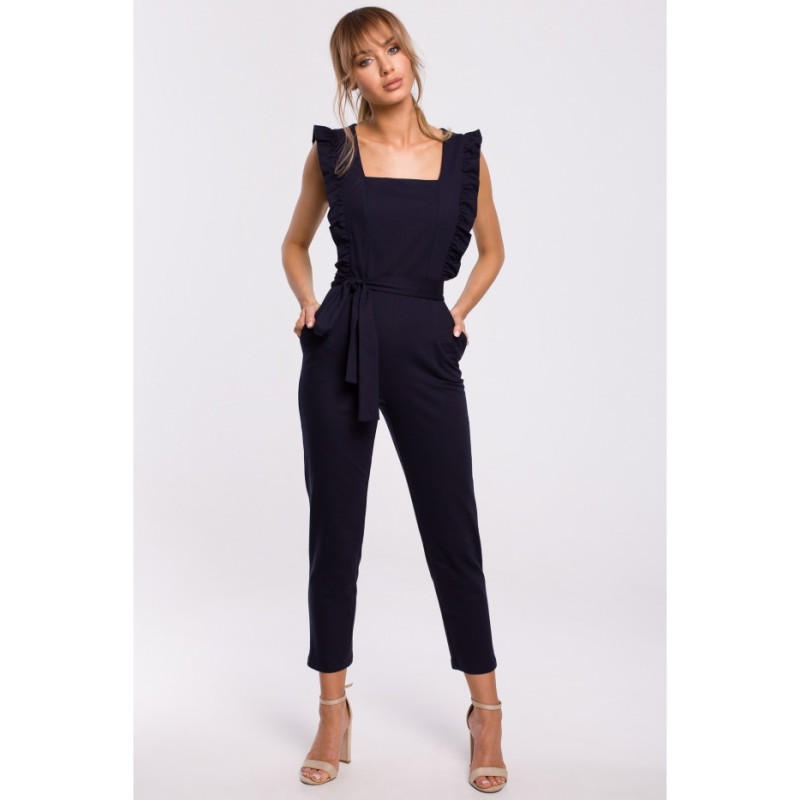 M507 Kombinezon z falbankami - granatowy