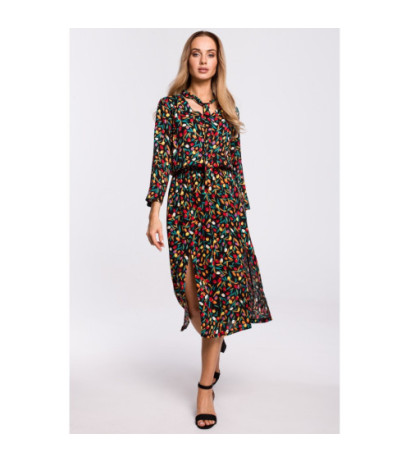 M519 Sukienka midi z rozcięciami na przodzie - model 6