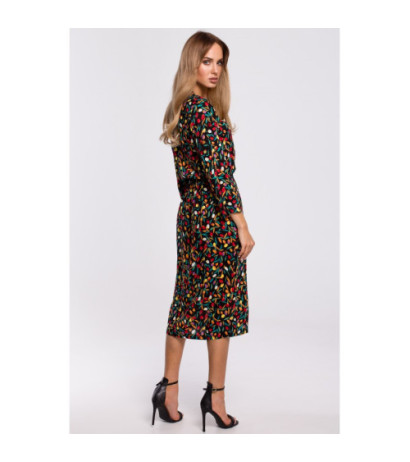 M519 Sukienka midi z rozcięciami na przodzie - model 6