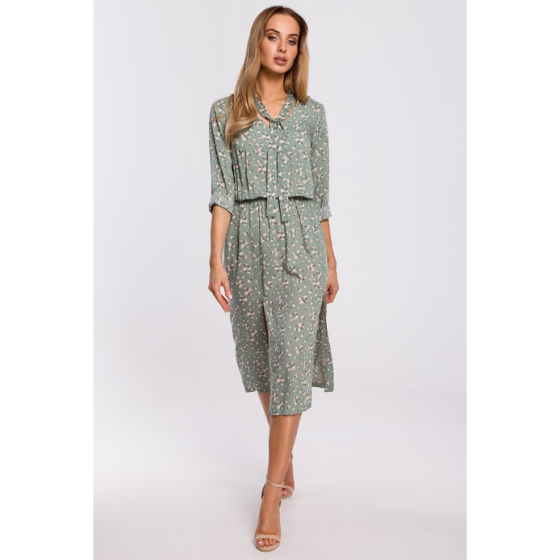 M519 Sukienka midi z rozcięciami na przodzie - model 7