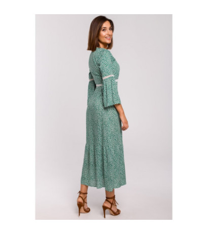 S222 Sukienka maxi z koronkowymi wstawkami - model 1