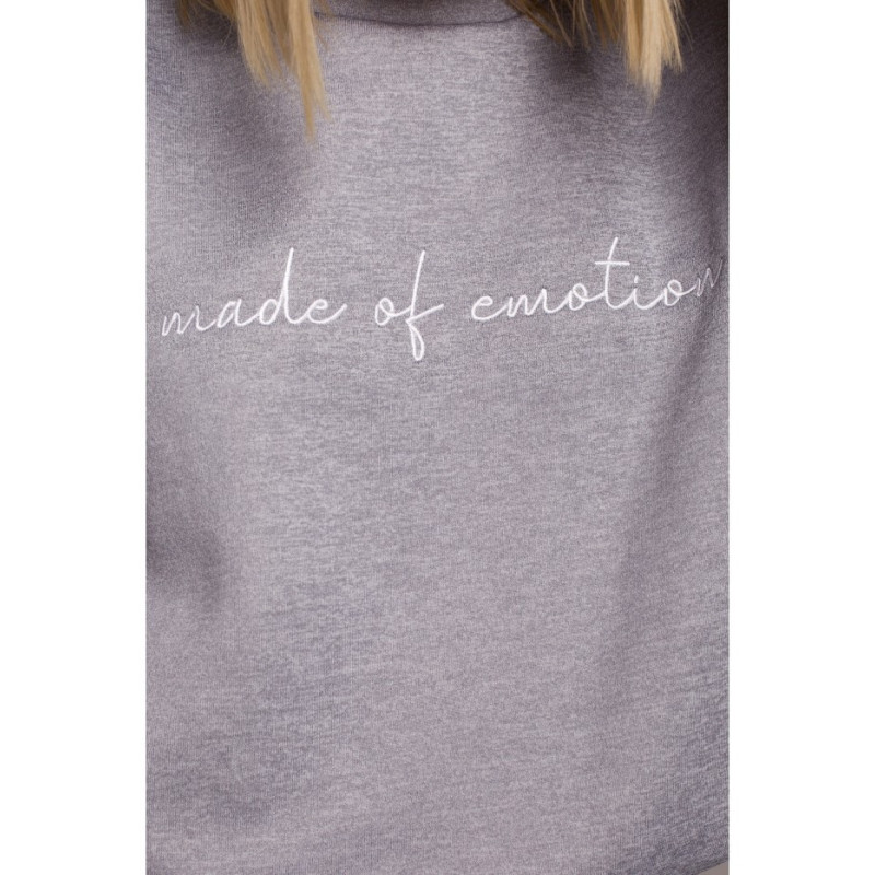 M536 Bluza szeroka z haftem - stalowa