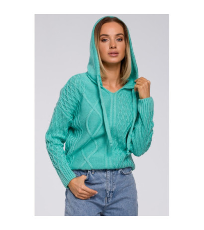 M540 Sweter z kapturem - seledynowy