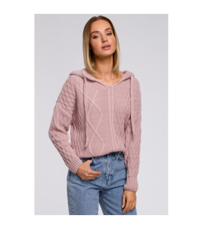 M540 Sweter z kapturem - różowy