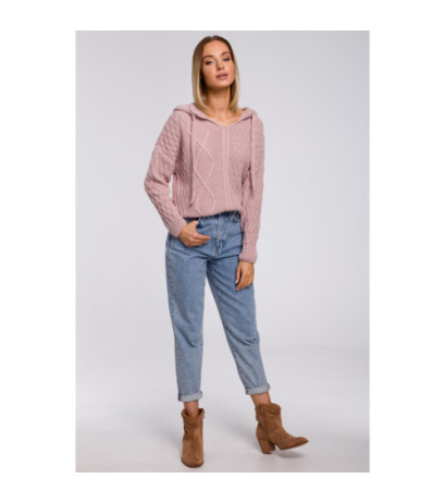 M540 Sweter z kapturem - różowy