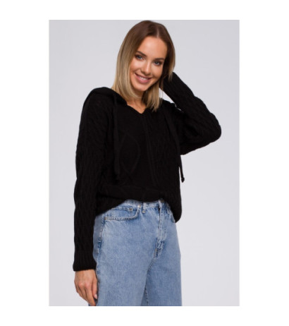 M540 Sweter z kapturem - czarny
