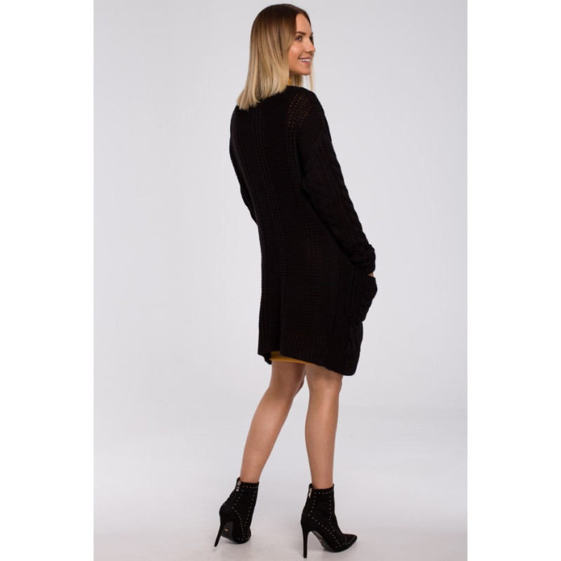 M555 Kardigan niezapinany - czarny