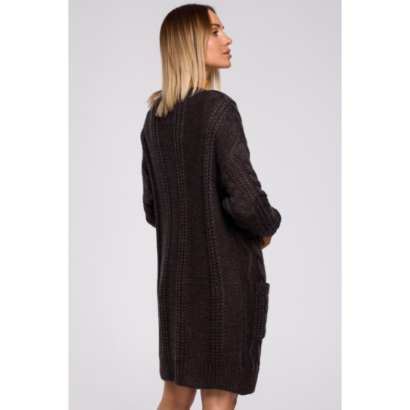 M555 Kardigan niezapinany - ciemno szary