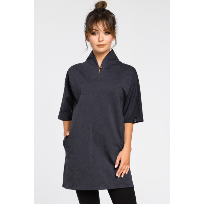 B043 Nowoczesna tunika kimono - grafitowa