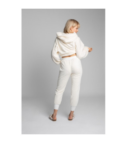 LA004 Pluszowe spodnie joggersy - ecru