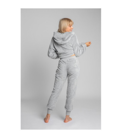 LA004 Pluszowe spodnie joggersy - popielate