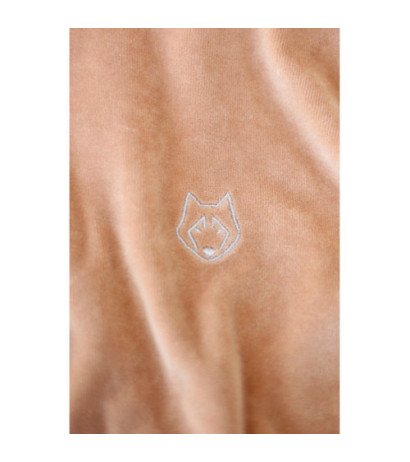 LA010 Welurowa sukienka z kapturem - beżowa